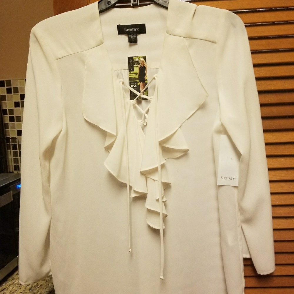 Karen Kane white  blouse size small